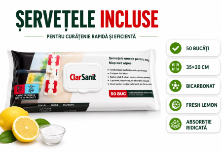 Set Mop ClarSanit cu Șervețele Incluse | Fabricat în România [5]