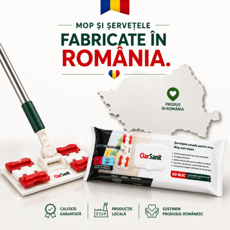 Set Mop ClarSanit cu Șervețele Incluse | Fabricat în România [8]
