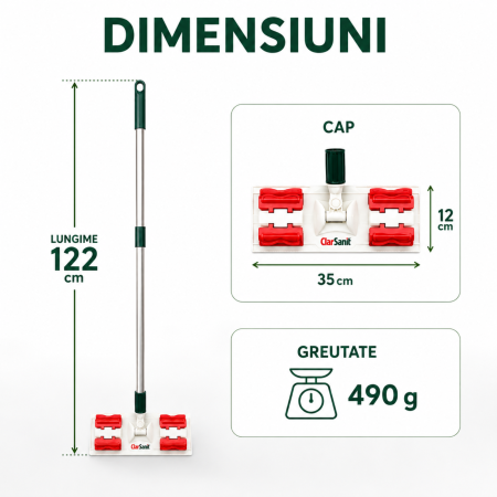 Set Mop ClarSanit cu Șervețele Incluse | Fabricat în România [7]