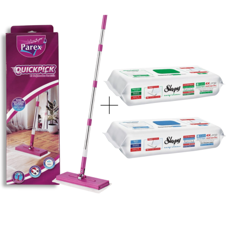 Mop Parex QuickPick + Lavete Sleepy White & Bleach 110 buc [0]