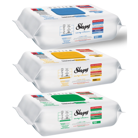 Curatenie & Intretinere Casa - Set șervețele umede multisuprafețe Sleepy Easy Clean 3 x 100 buc – Bleach, Herbal Soap, White Soap