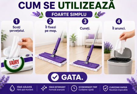 Set 4 Șervețele Umede Fairy Pardoseală, 200 Buc., 4 Parfumuri [7]