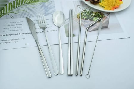 Set Portabil de Tacamuri si Paie din Inox - Elegant si Confortabil Oriunde ai fi [1]