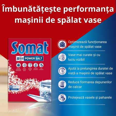 Somat 5in1 Spezial-Salz sare mașină spălat vase, 1,2 kg | Protecție anti-calcar [1]