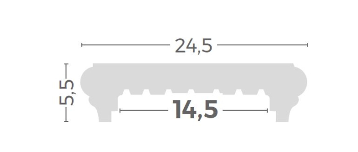 Capac de zid decorativ din beton ( colt rotund) - 1m [9]