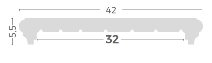 Capac de zid decorativ din beton ( colt rotund) - 1m [15]