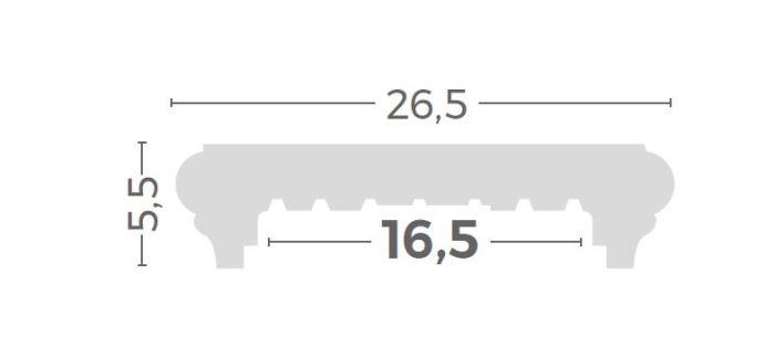 Capac de zid decorativ din beton ( colt rotund) - 1m [10]