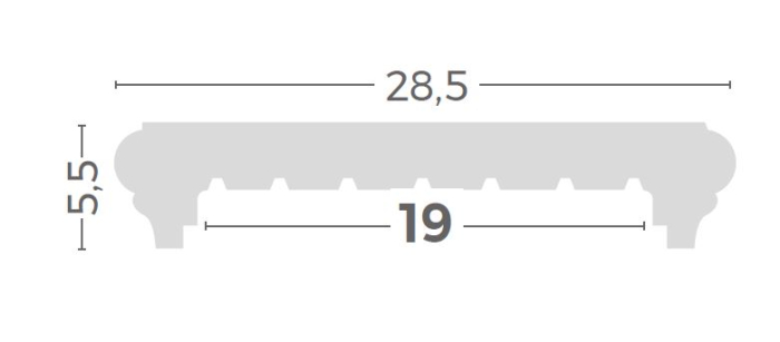 Capac de zid decorativ din beton ( colt rotund) - 1m [11]