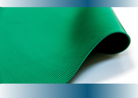 Covoare Antiderapante cu Rizuri - Covor antiderapant cu rizuri inguste VERDE: Grosime 3mm, Latime1200mm