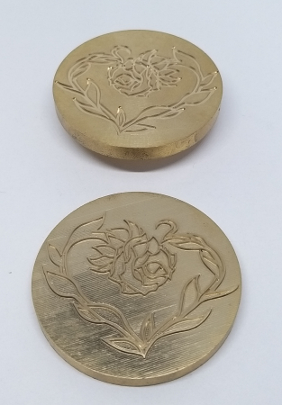 TIMBRU SEC - Amprente timbru sec alama 50mm inima din flori