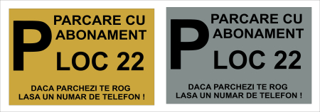 Placute gravate parcare - Placa gravata PARCARE CU ABONAMENT