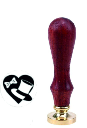 STAMPILE CEARA  (modele prestabilite) - Sigiliu ceara din alama 25 mm maner lemn personalizat
