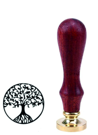 STAMPILE CEARA  (modele prestabilite) - Stampila sigiliu ceara din alama 25 mm maner lemn personalizat