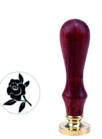 STAMPILE CEARA  (modele prestabilite) - Stampila sigiliu ceara din alama 25 mm maner lemn personalizat
