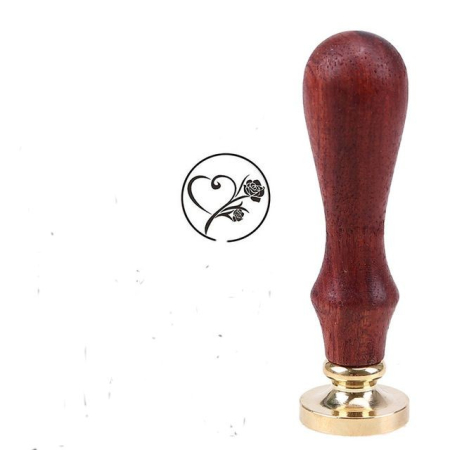 STAMPILE CEARA  (modele prestabilite) - Stampila sigiliu ceara din alama 25 mm maner lemn personalizat