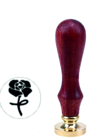 STAMPILE CEARA  (modele prestabilite) - Stampila sigiliu ceara din alama 25 mm maner lemn personalizat