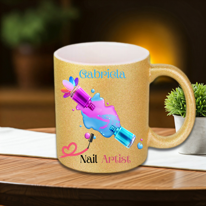 Cană Personalizată Sidefată Nail Artist [1]