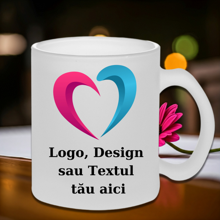 Cană Personalizată Sticlă Sablată Love Design Propriu [1]