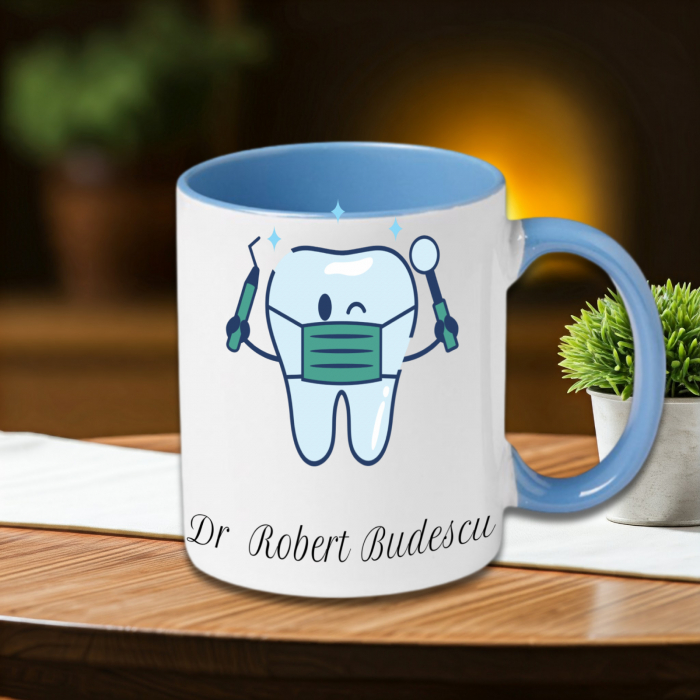 Cană Personalizată Stomatolog-Toartă și Interior Colorate [1]