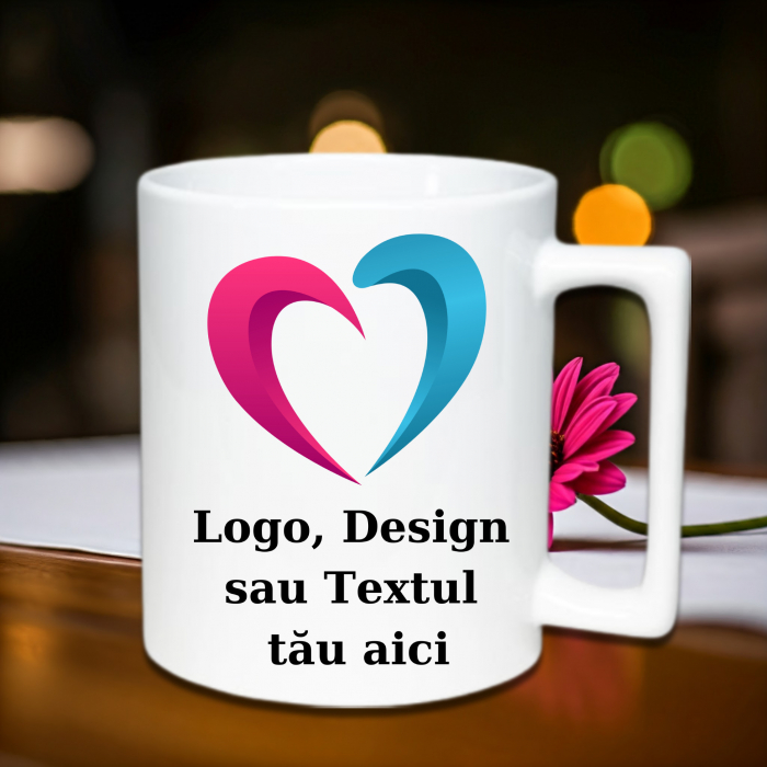 Cană Personalizată Toartă Dreptunghiulară Design Propriu [1]