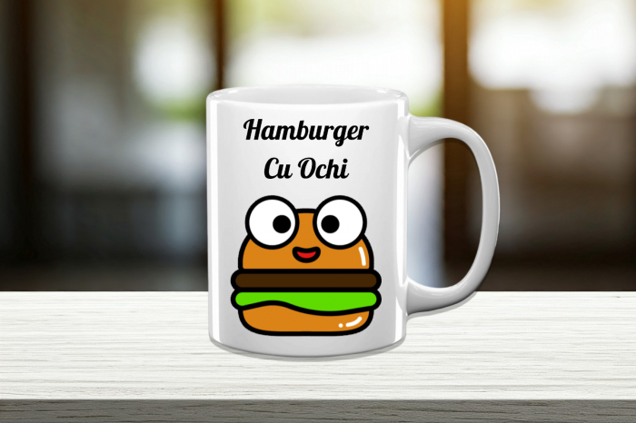 Cană Personalizată Hamburger Cu Ochi [1]