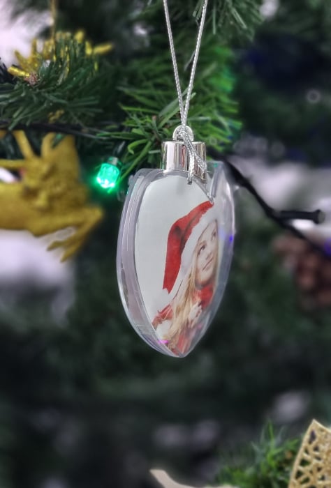 Glob Formă Inimă cu 2 Poze Pentru Brad [2]