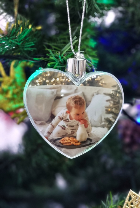 Glob Formă Inimă cu 2 Poze Pentru Brad [1]