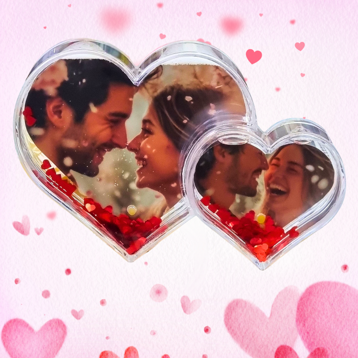 Glob Foto Personalizat 2 Inimi, Interior cu Inimioare [1]