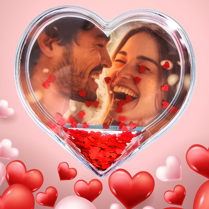 Glob Foto Personalizat Inimă, Interior cu Inimioare [1]