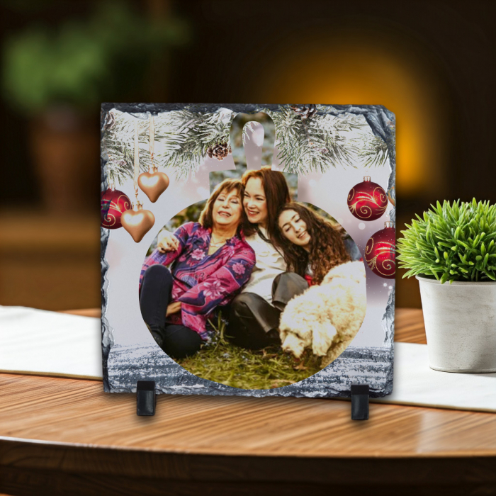 Placă Ardezie Personalizată Pătrată Crăciun 4 [1]