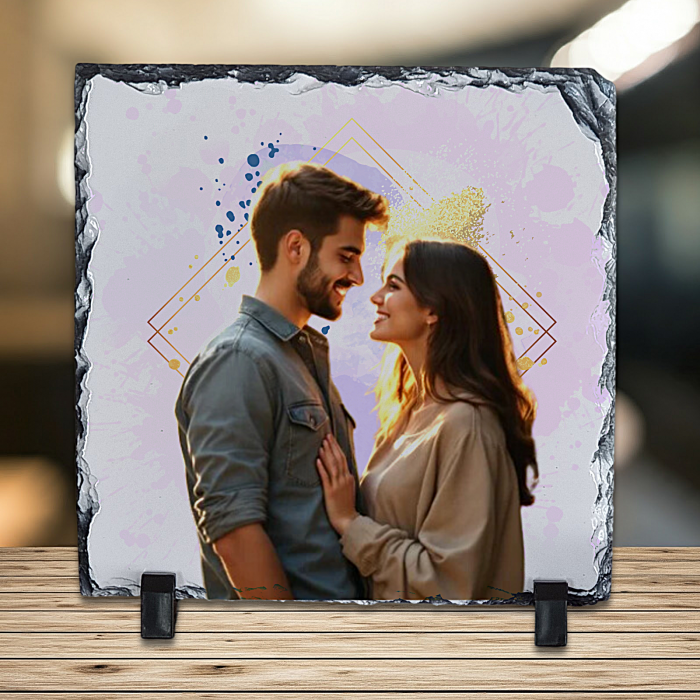 Placă Ardezie Personalizată Pătrată - Fundal splash [1]