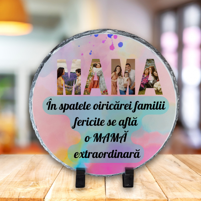 Placă Ardezie Personalizată Rotundă MAMA [1]
