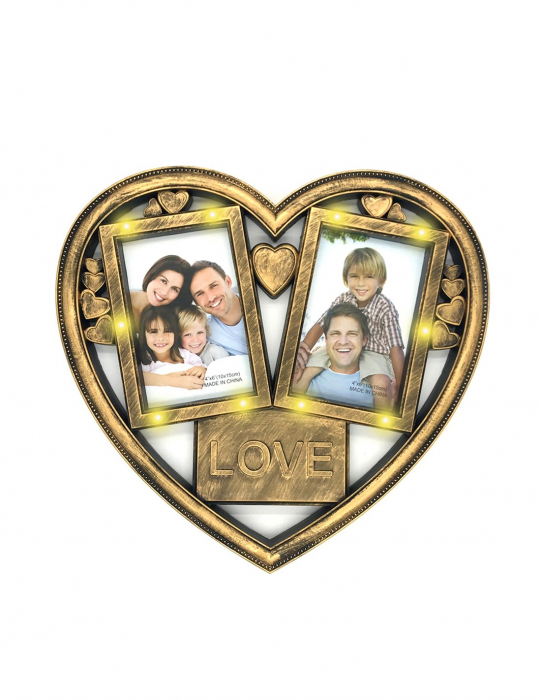 Rama Foto Colaj cu Lumini HEART 2 poze [1]