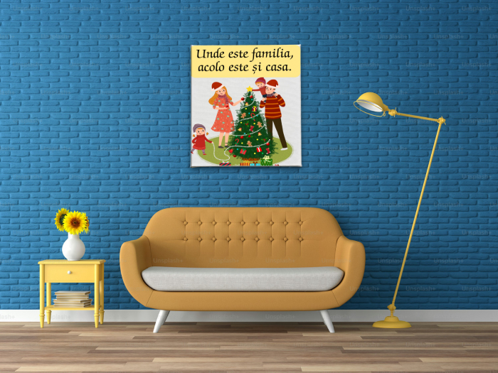 Tablou Canvas Personalizat Familie Crăciun [1]