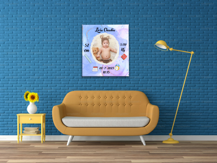 Tablou Canvas Personalizat Nou Născut Băiat [1]