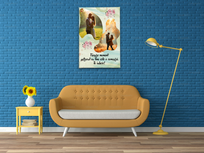 Tablou Canvas Personalizat Te iubesc cu 2 Poze [1]