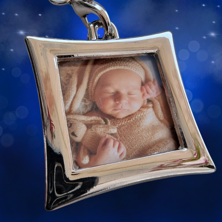 Brelocuri Personalizate - Breloc Pătrat Personalizat cu Poza Ta