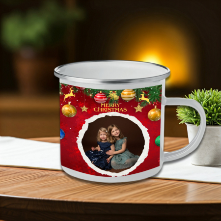 Cadouri Sărbători - Cană Personalizată Metalică De Crăciun