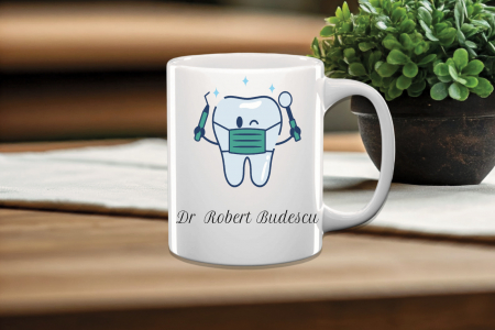 Cana Alba Personalizata - Cană Personalizată Doctor Stomatolog