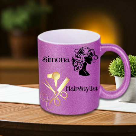 Cană Sidefată Personalizată - Cană Personalizată Sidefată HairStylist