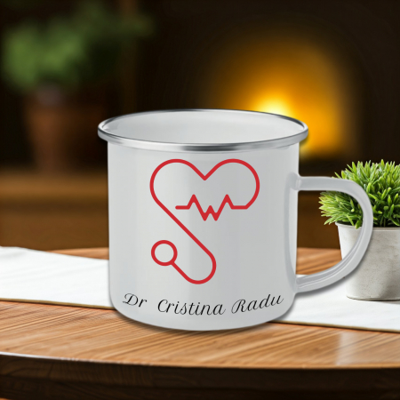 Cană Metalică Personalizată - Cană Personalizată Metalică Doctor