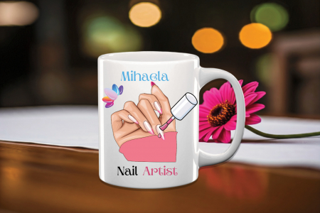 Cana Alba Personalizata - Cană Personalizată  Nail Artist 3