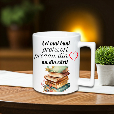 Cana Alba Personalizata - Cană Personalizată Toartă Dreptunghiulară Profesor 3