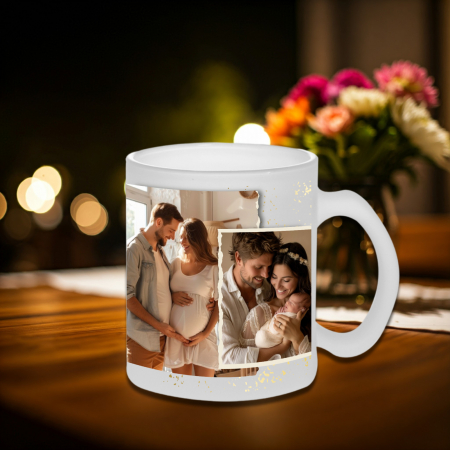 Cană Sablată Personalizată - Cană Personalizată Sticlă Sablată Familie