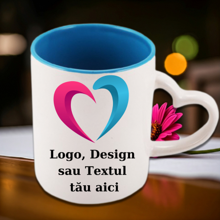 Cană Toartă Inimă - Cană Personalizată Toartă Inimă Design Propriu