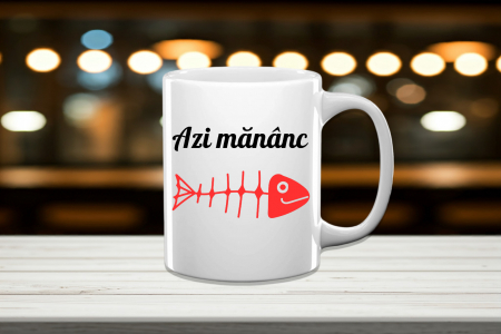 Căni personalizate - Cană Personalizată Azi Mănânc