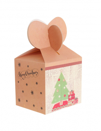 Cadouri Personalizate - Cutie cani 3D Craciun galbena