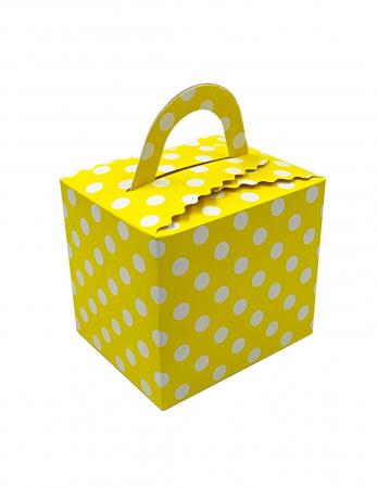 Cadouri Personalizate - Cutie cani galben cu buline