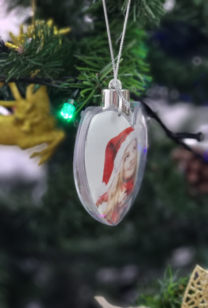 Glob Formă Inimă cu 2 Poze Pentru Brad [1]