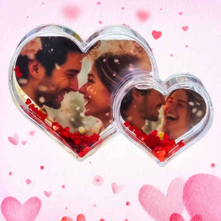Globuri Foto Personalizate - Glob Foto Personalizat 2 Inimi, Interior cu Inimioare